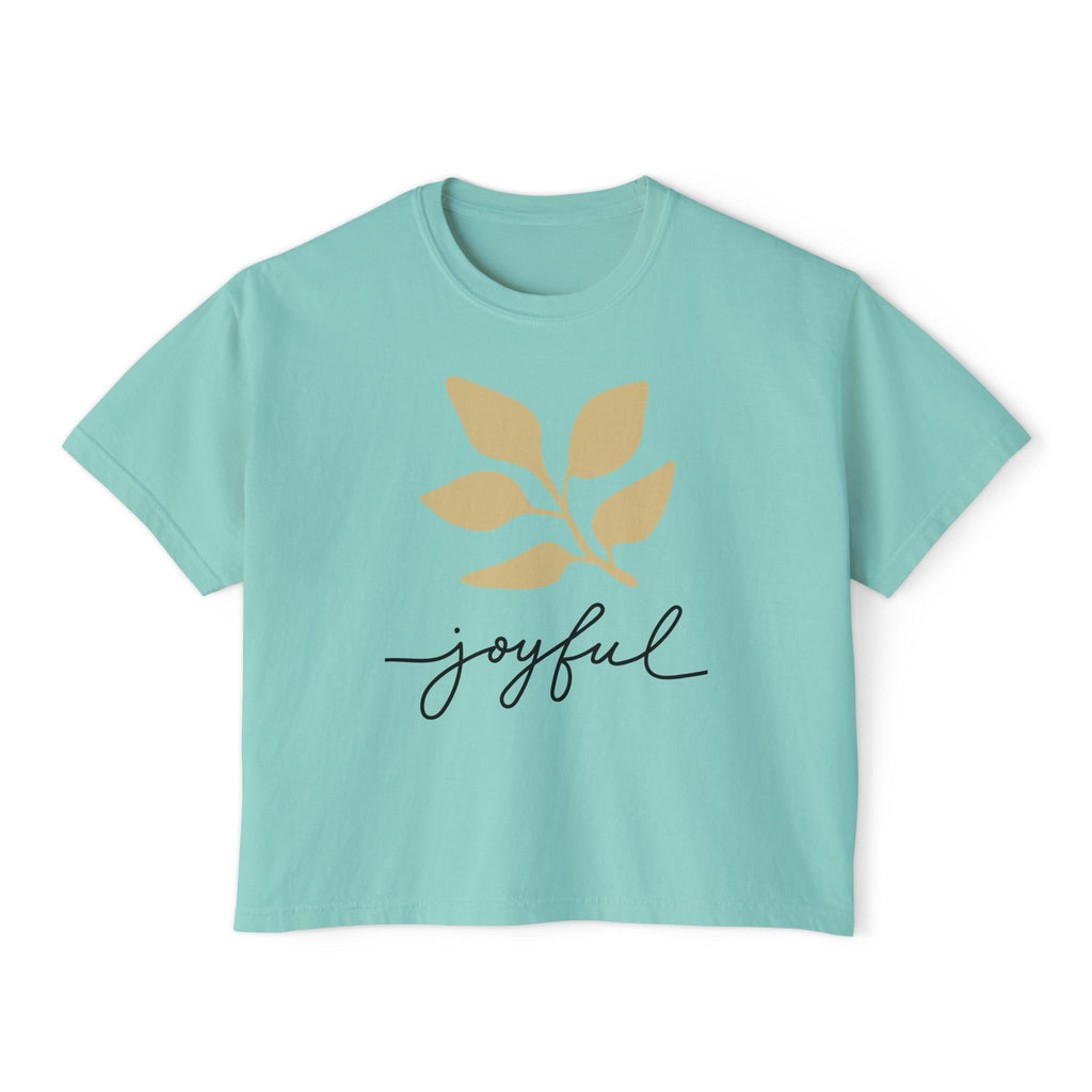 AuraVerde Joyful Leaf Boxy Tee | Oversized Botanical Art Shirt