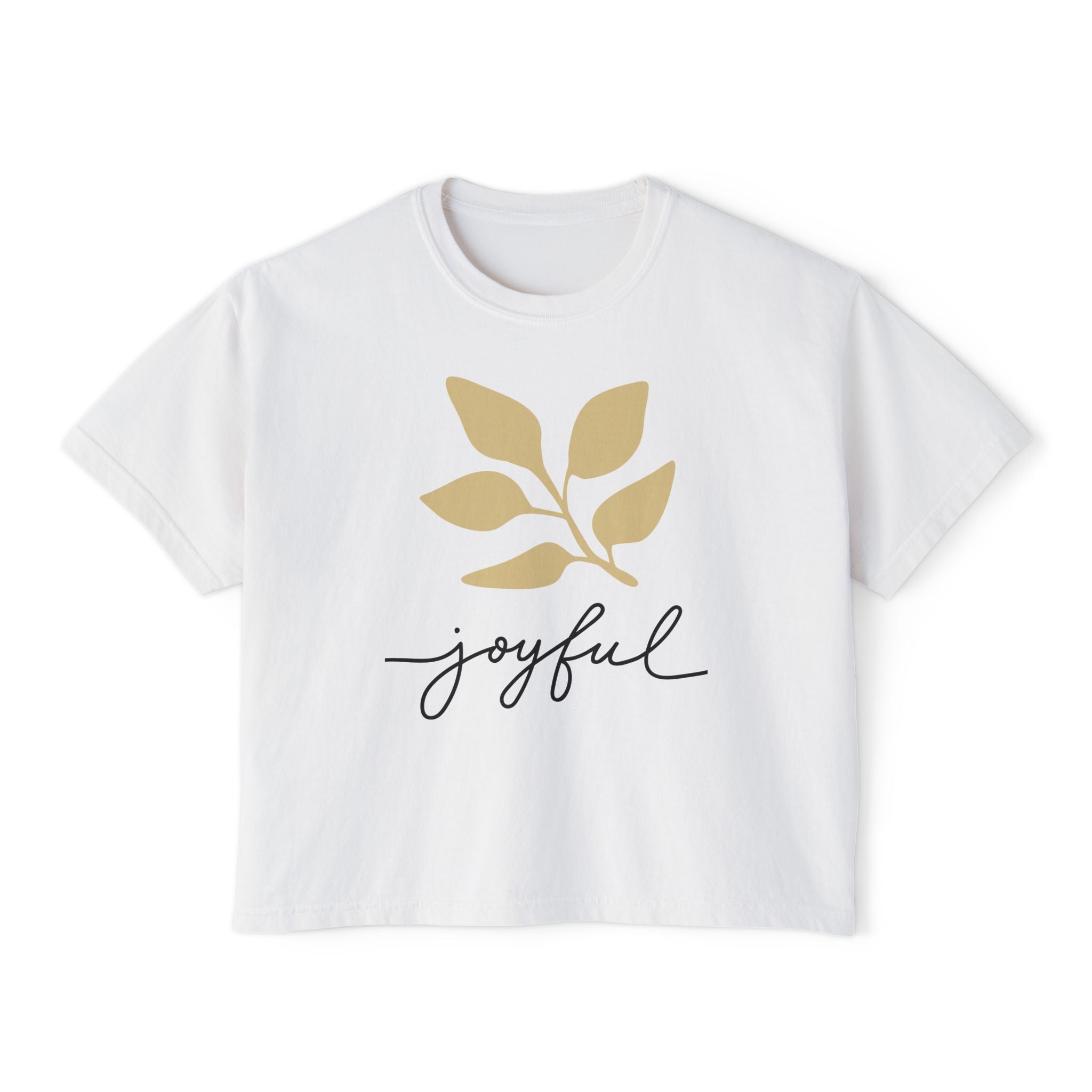 AuraVerde Joyful Leaf Boxy Tee | Oversized Botanical Art Shirt