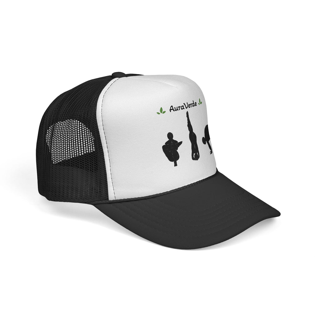 AuraVerde Yoga Trucker Hat | Silhouette Poses Mesh Cap