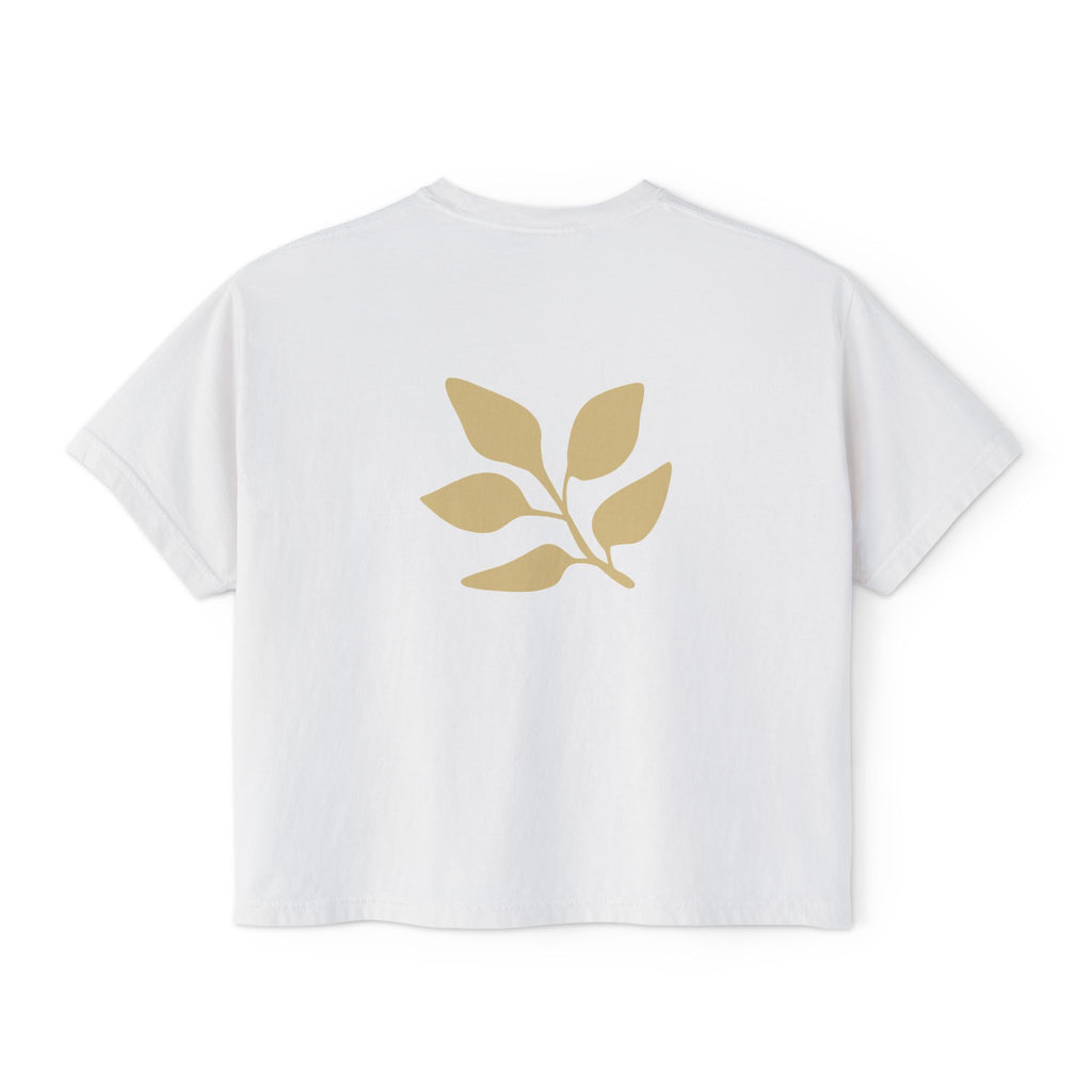 AuraVerde Joyful Leaf Boxy Tee | Oversized Botanical Art Shirt