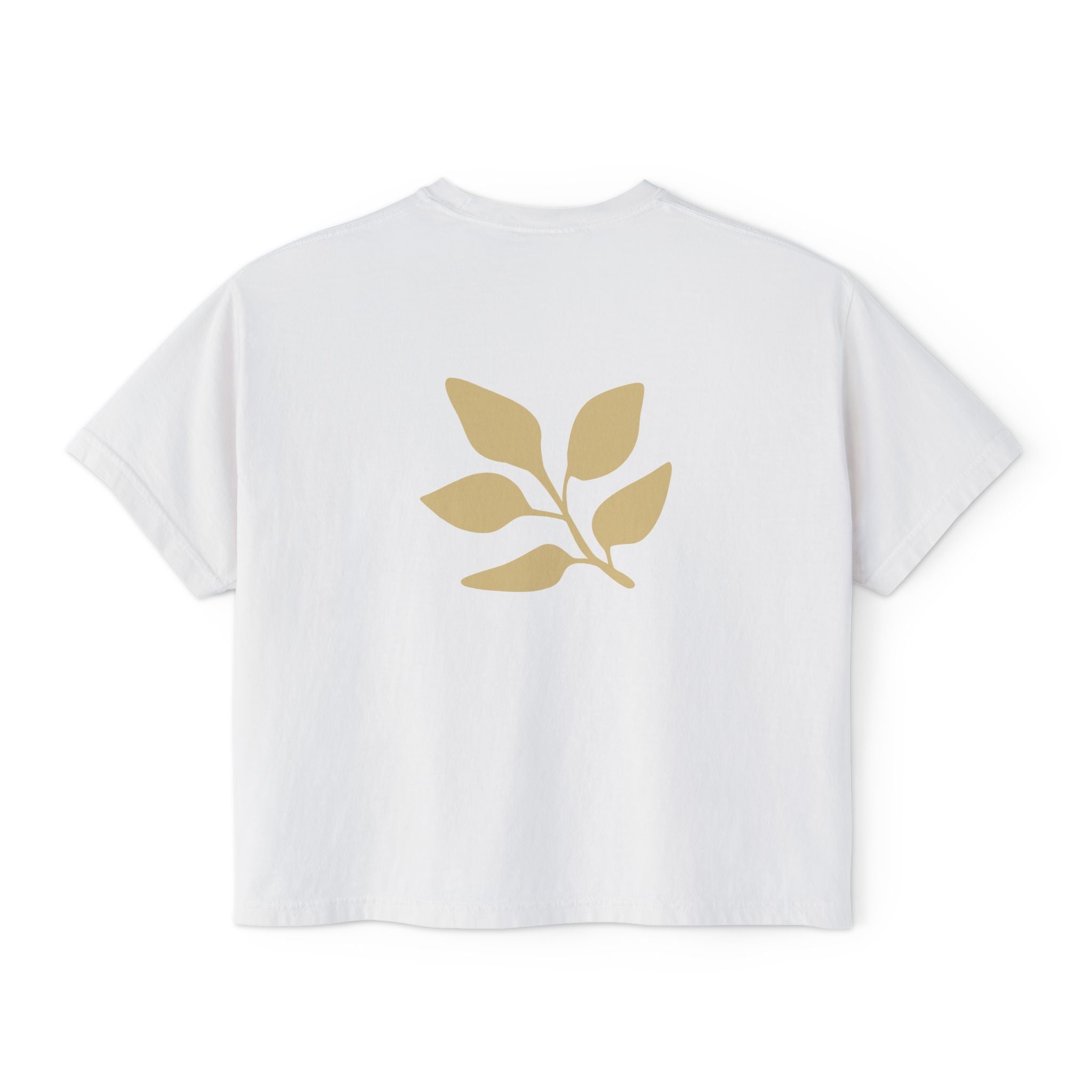 AuraVerde Joyful Leaf Boxy Tee | Oversized Botanical Art Shirt