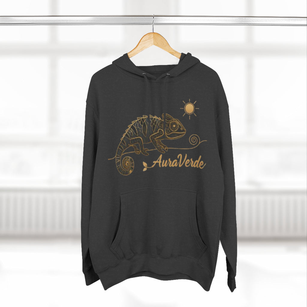 AuraVerde Chameleon Fleece Hoodie | Coastal Nature Unisex Sweatshirt