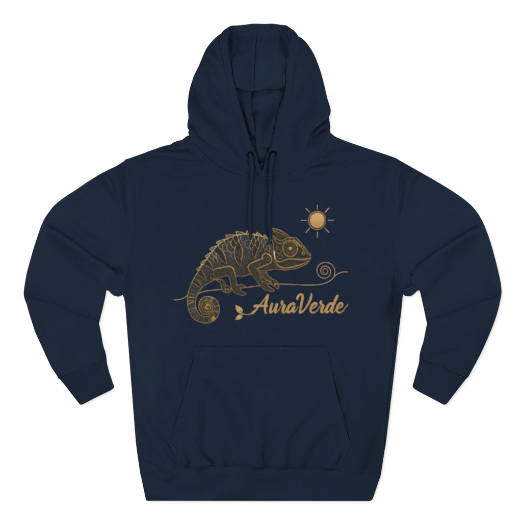 AuraVerde Chameleon Fleece Hoodie | Coastal Nature Unisex Sweatshirt