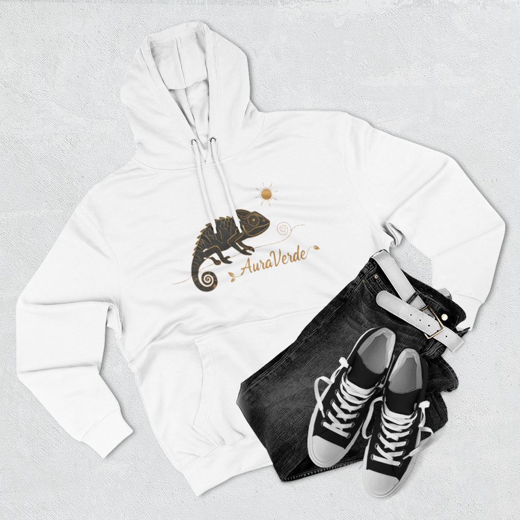 AuraVerde Chameleon Fleece Hoodie | Coastal Nature Unisex Sweatshirt