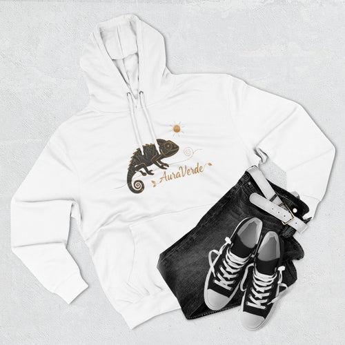 AuraVerde Chameleon Fleece Hoodie | Coastal Nature Unisex Sweatshirt