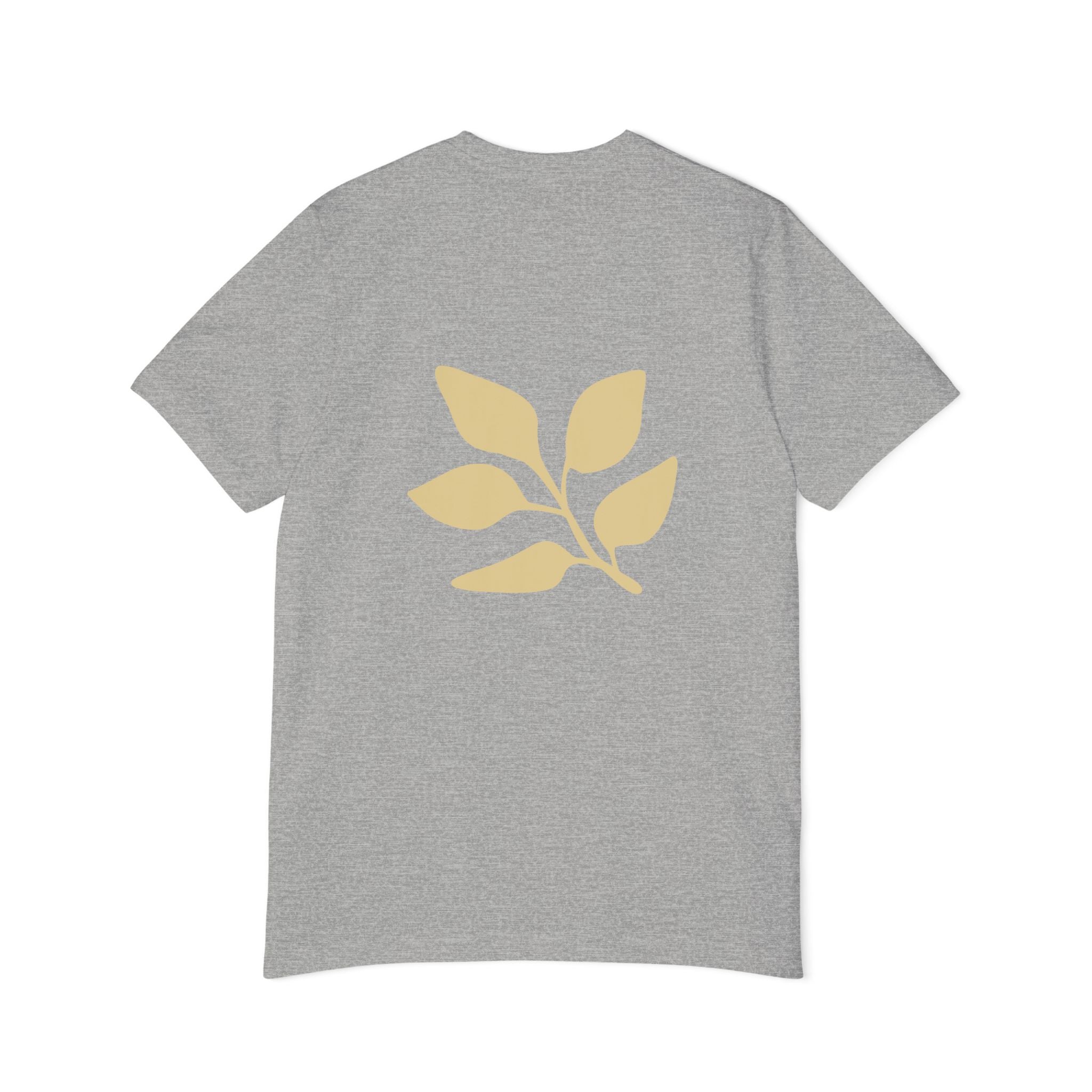 AuraVerde Joyful Leaf Script Tee | Whimsical Nature Graphic Shirt