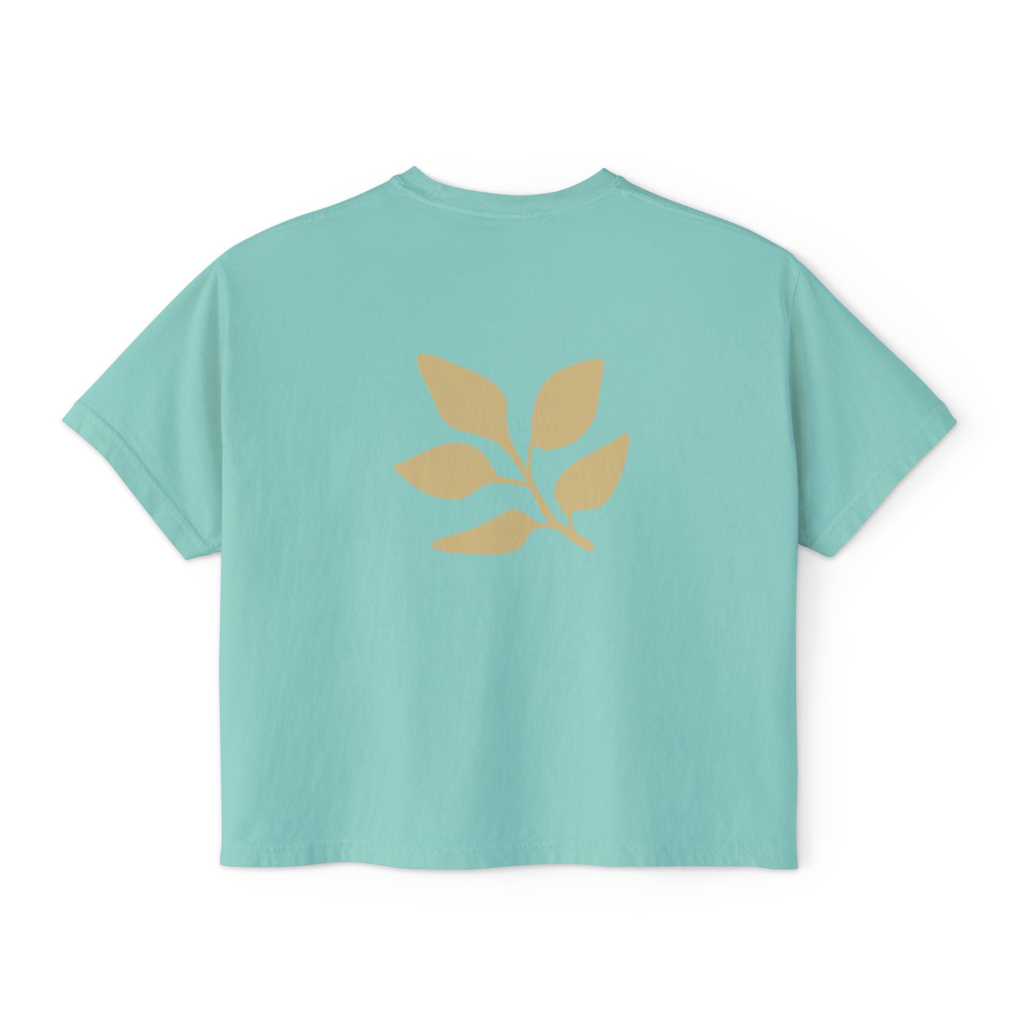 AuraVerde Joyful Leaf Boxy Tee | Oversized Botanical Art Shirt