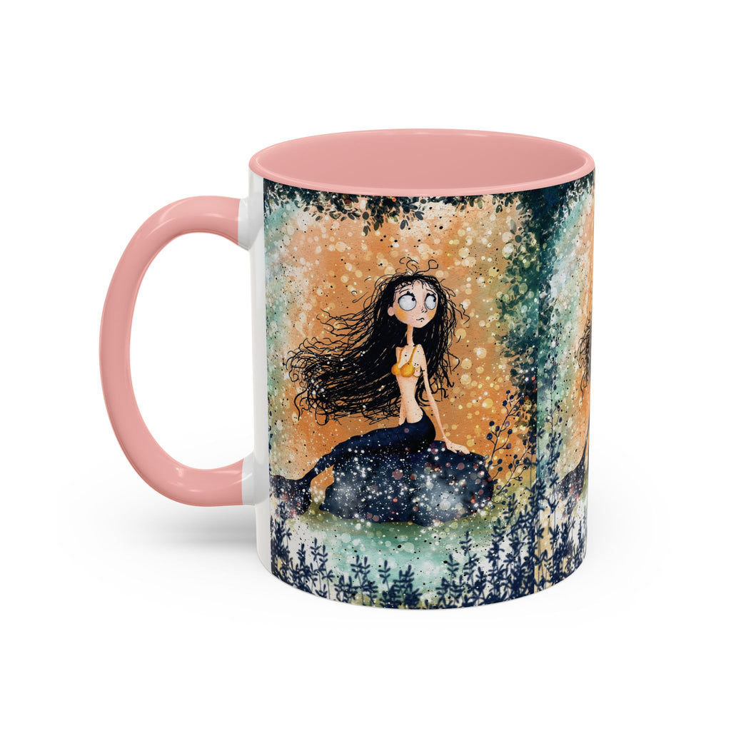 Mermaid Nightscape Accent Coffee Mug — Whimsical Ocean Fantasy Art (11/15 oz)
