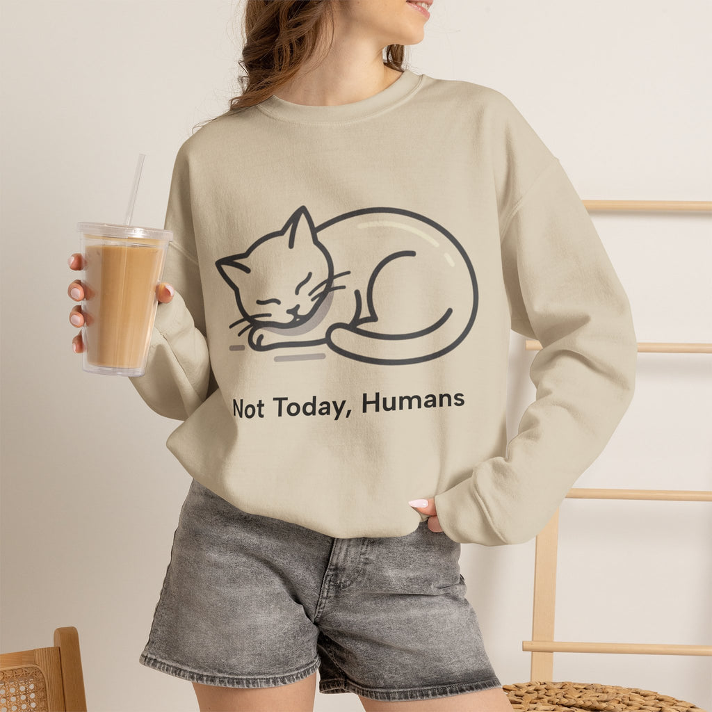Sleeping Cat Sweatshirt | Not Today, Humans