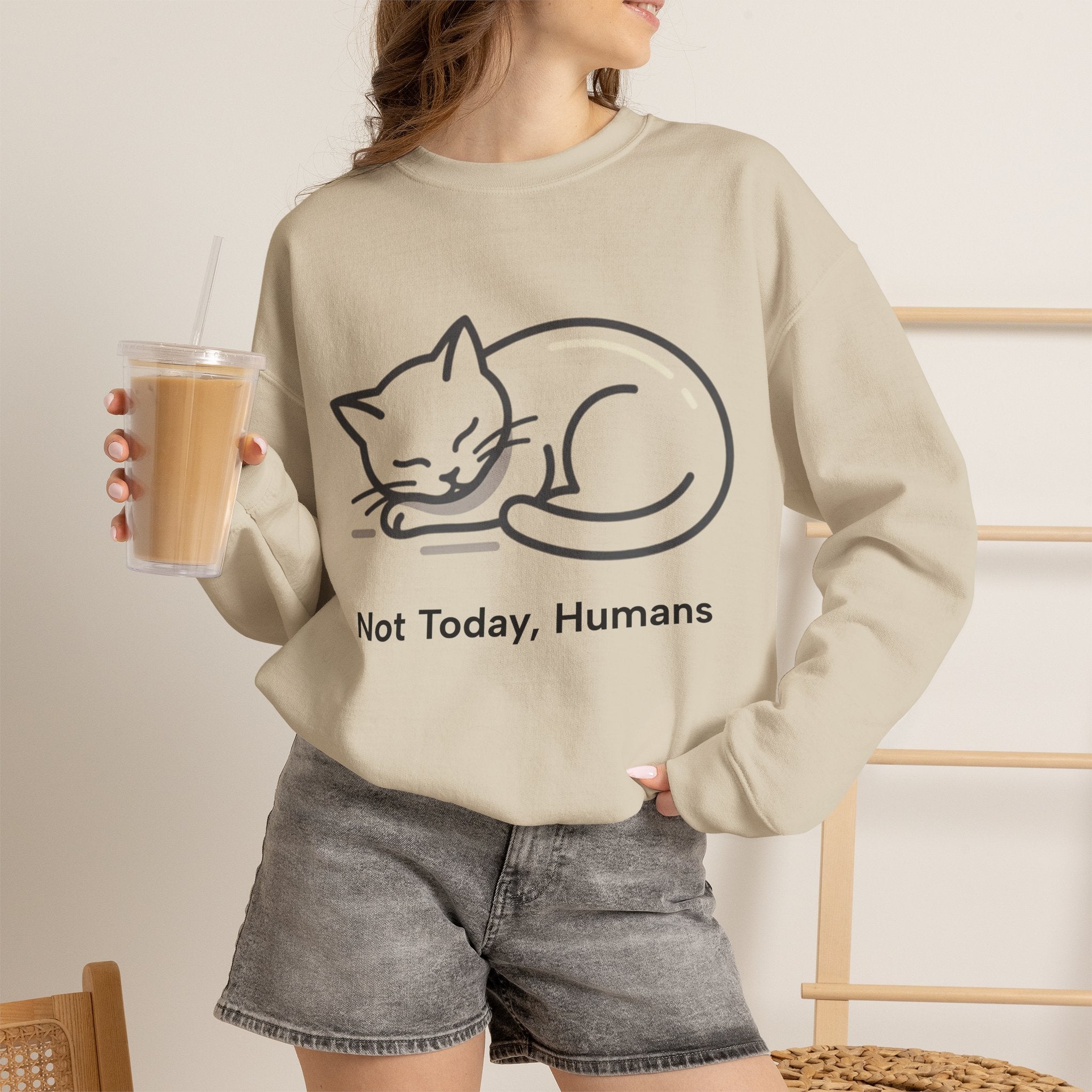 Sleeping Cat Sweatshirt | Not Today, Humans
