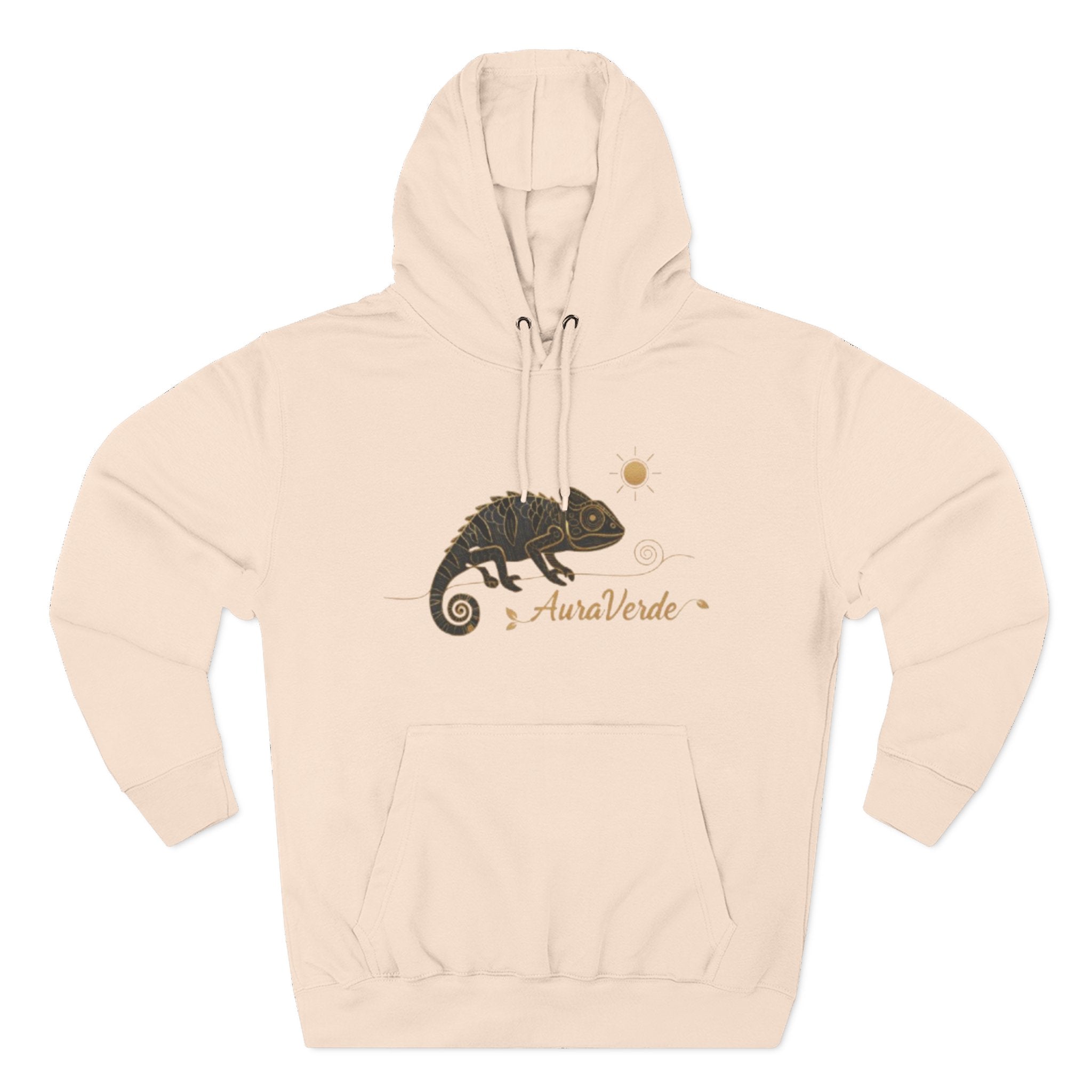 AuraVerde Chameleon Fleece Hoodie | Coastal Nature Unisex Sweatshirt