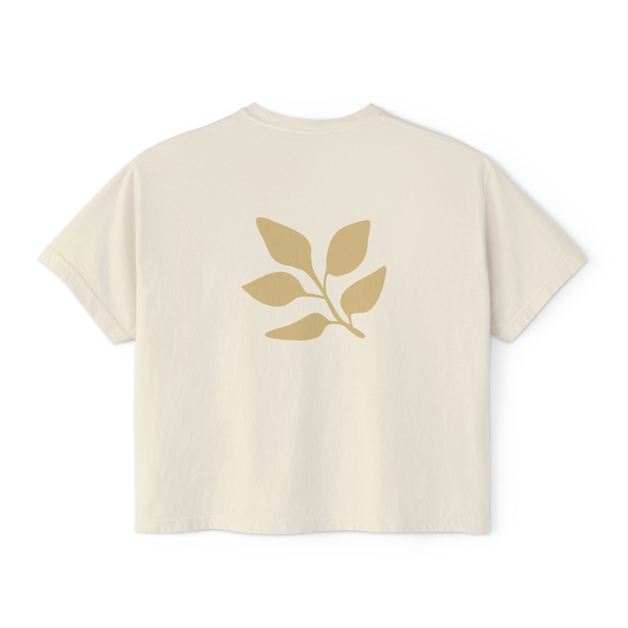 AuraVerde Joyful Leaf Boxy Tee | Oversized Botanical Art Shirt