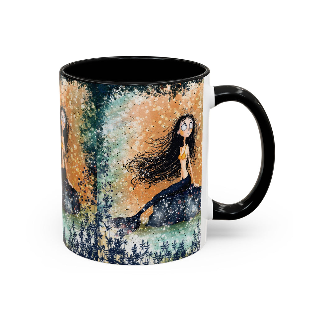 Mermaid Nightscape Accent Coffee Mug — Whimsical Ocean Fantasy Art (11/15 oz)