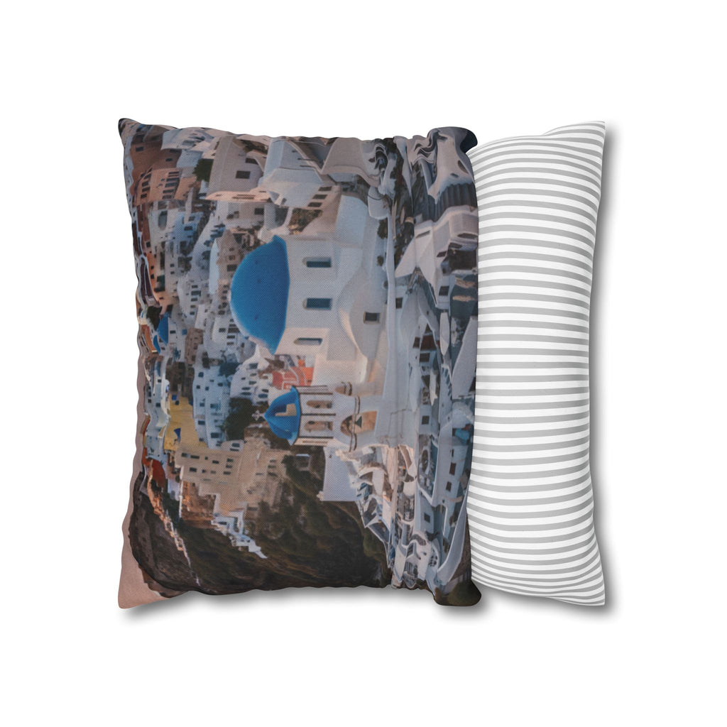 AuraVerde | Santorini Sunset — Decorative Throw Pillow