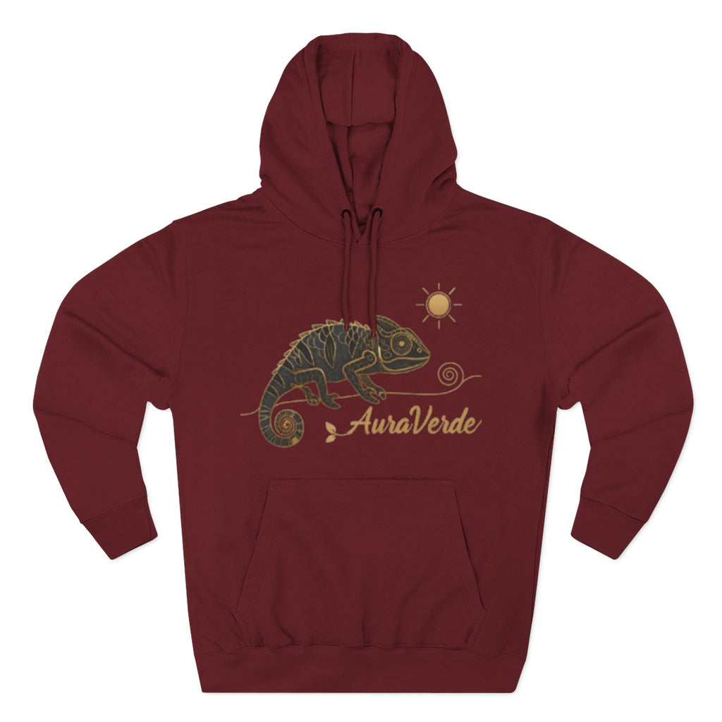 AuraVerde Chameleon Fleece Hoodie | Coastal Nature Unisex Sweatshirt