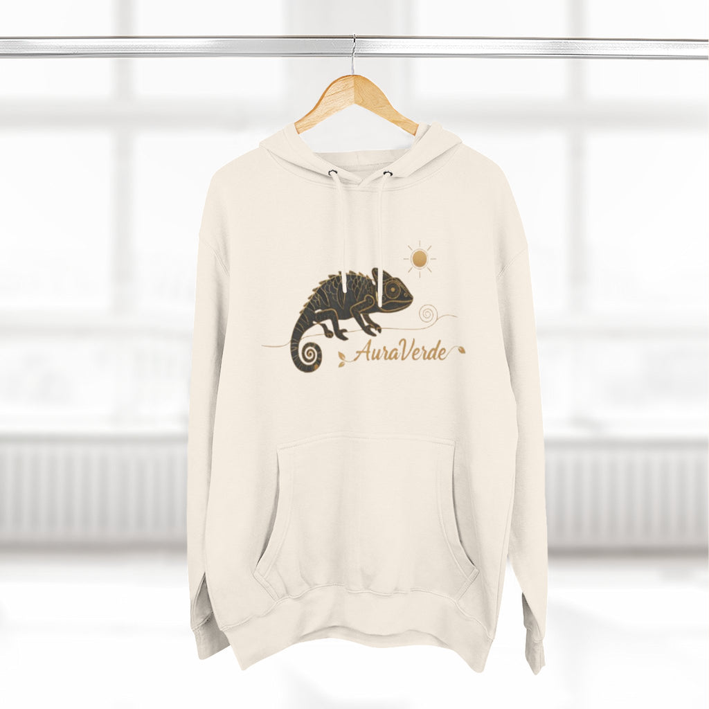 AuraVerde Chameleon Fleece Hoodie | Coastal Nature Unisex Sweatshirt