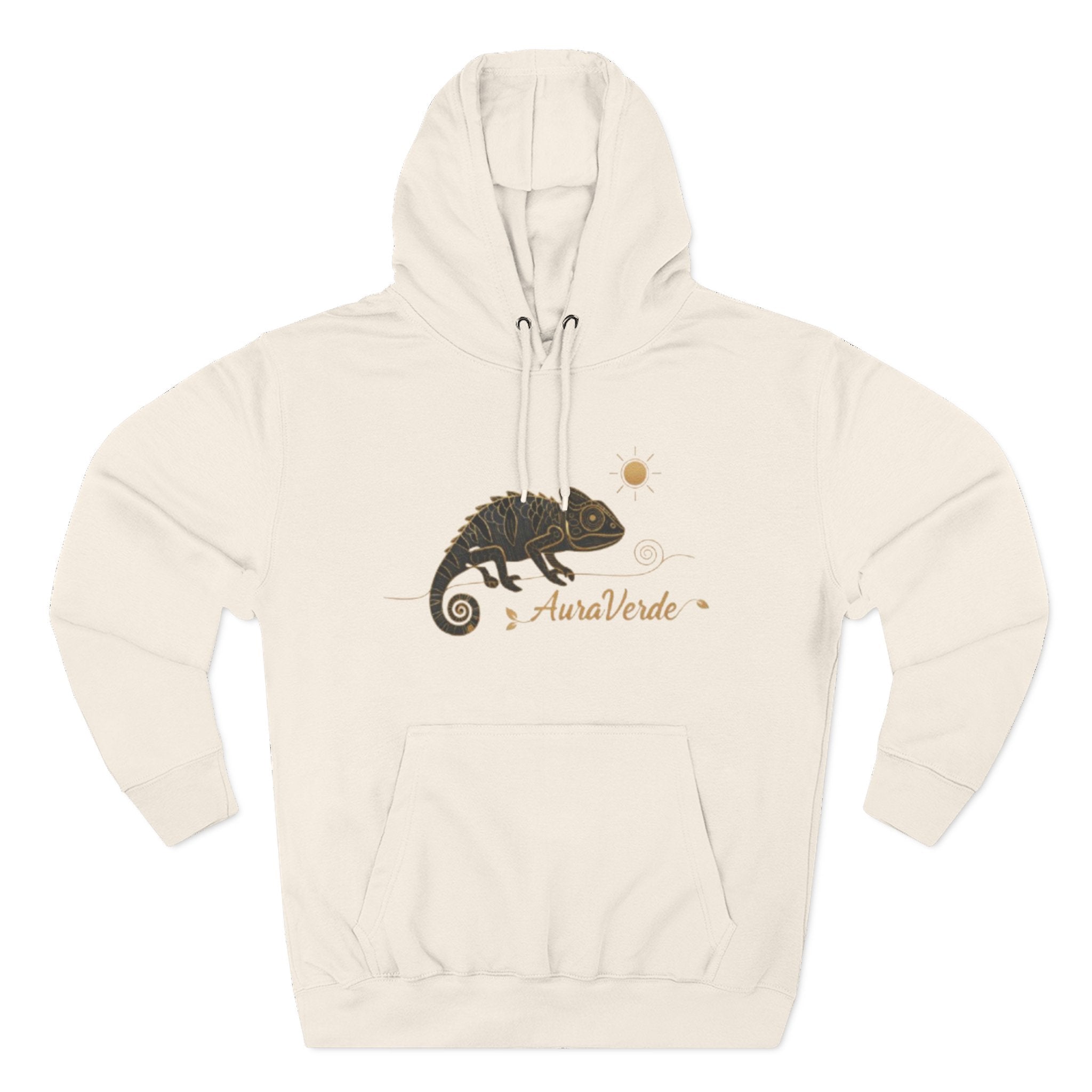 AuraVerde Chameleon Fleece Hoodie | Coastal Nature Unisex Sweatshirt