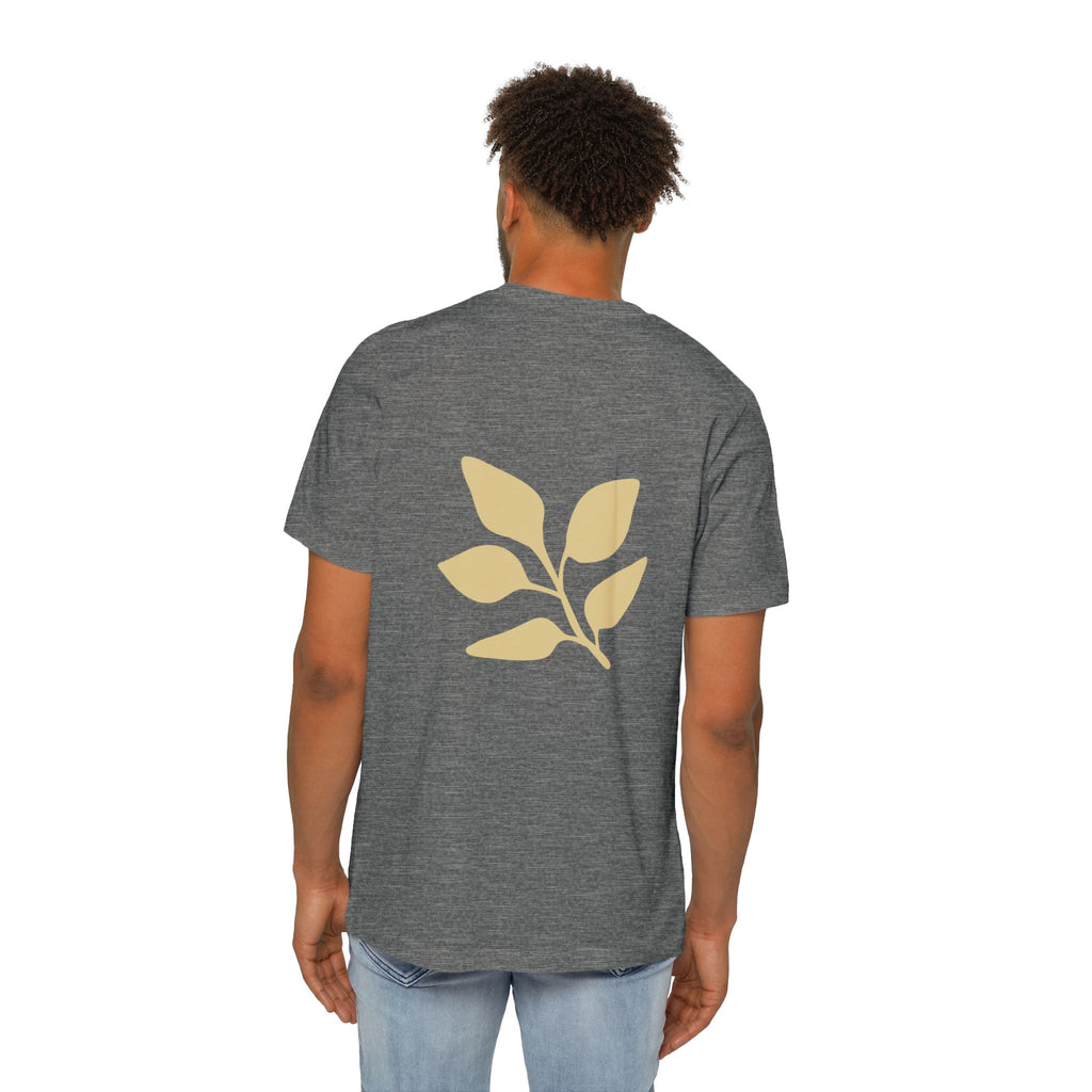 AuraVerde Joyful Leaf Script Tee | Whimsical Nature Graphic Shirt