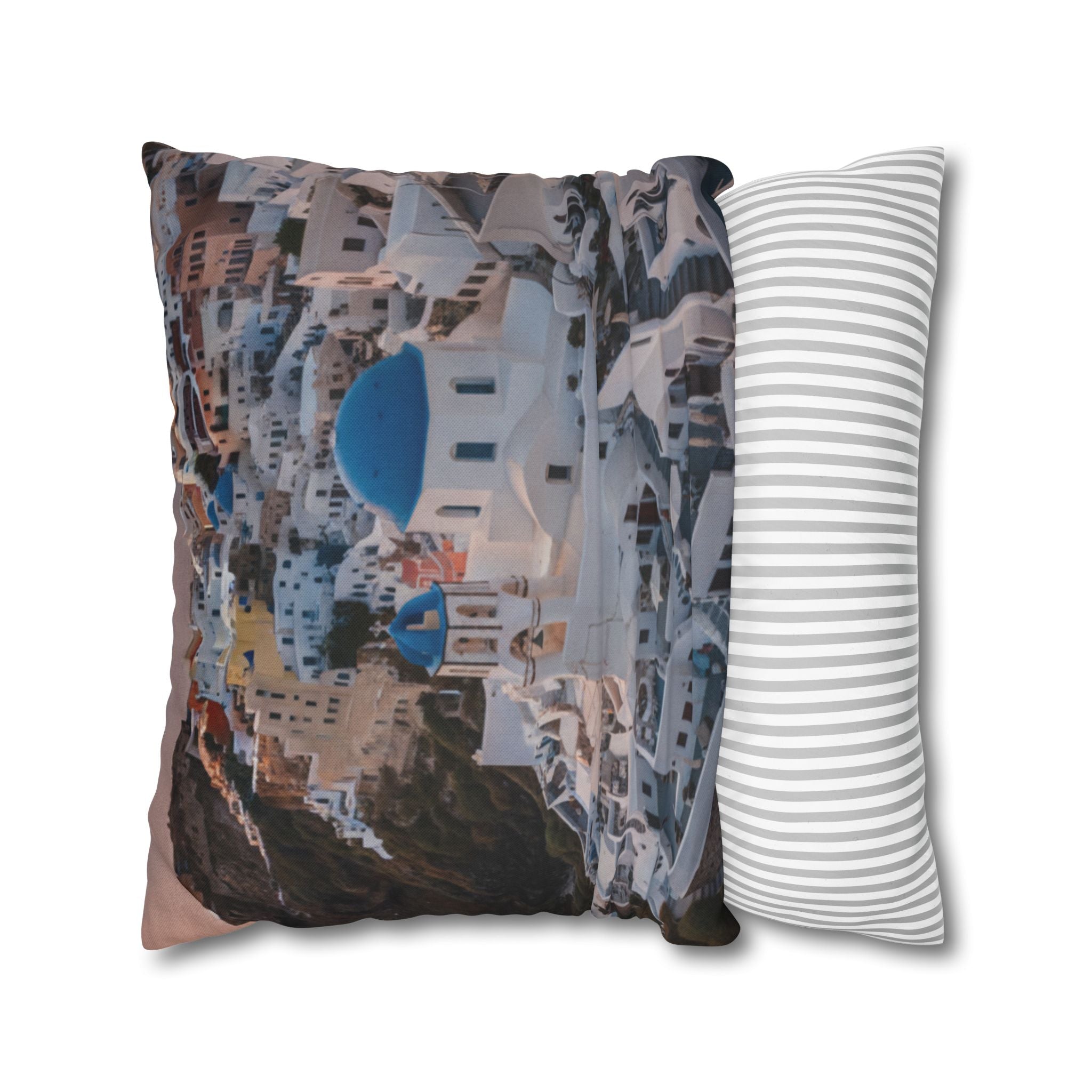 AuraVerde | Santorini Sunset — Decorative Throw Pillow