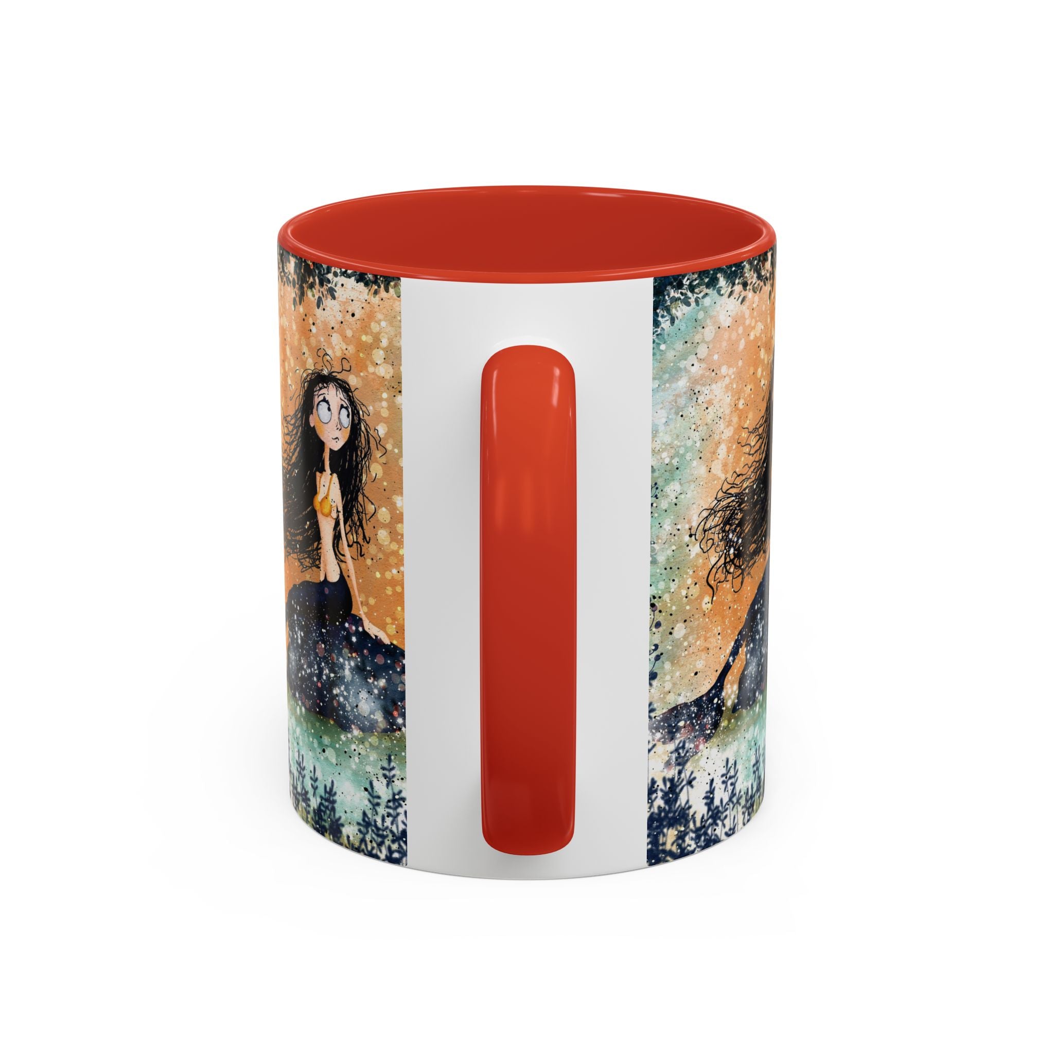 Mermaid Nightscape Accent Coffee Mug — Whimsical Ocean Fantasy Art (11/15 oz)