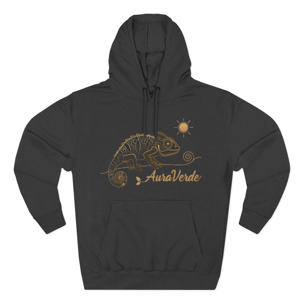 AuraVerde Chameleon Fleece Hoodie | Coastal Nature Unisex Sweatshirt
