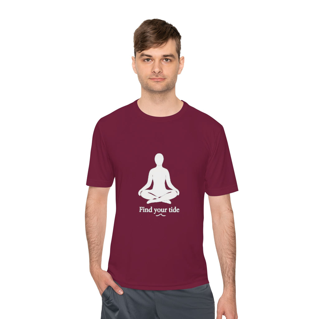 AuraVerde Yoga Meditation Tee | "Find Your Tide" Moisture-Wicking Shirt