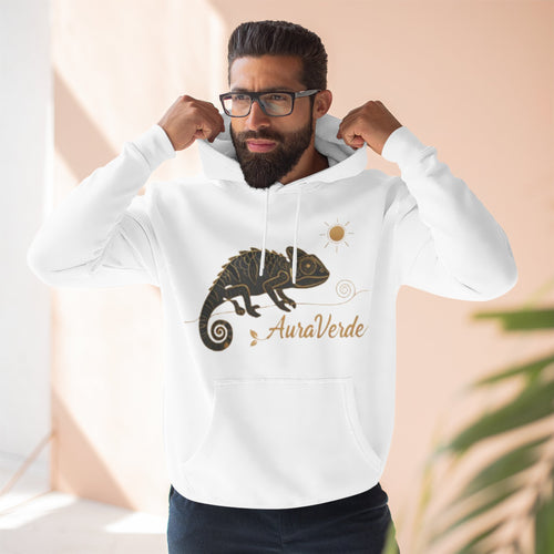 AuraVerde Chameleon Fleece Hoodie | Coastal Nature Unisex Sweatshirt