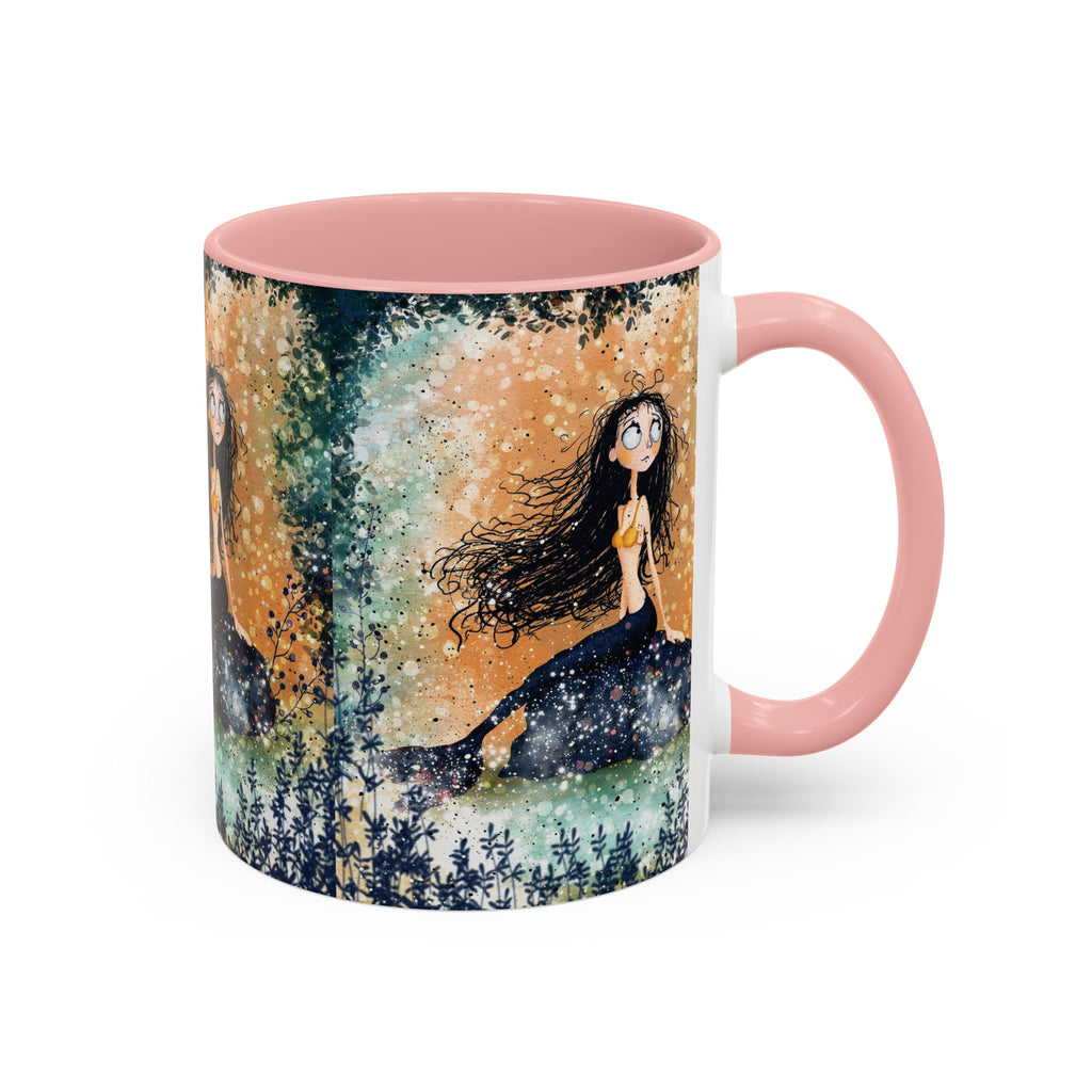Mermaid Nightscape Accent Coffee Mug — Whimsical Ocean Fantasy Art (11/15 oz)