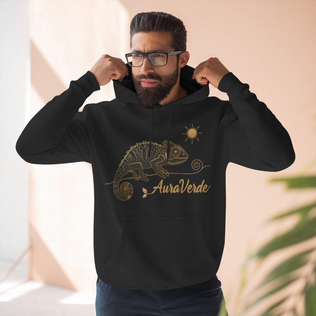 AuraVerde Chameleon Fleece Hoodie | Coastal Nature Unisex Sweatshirt