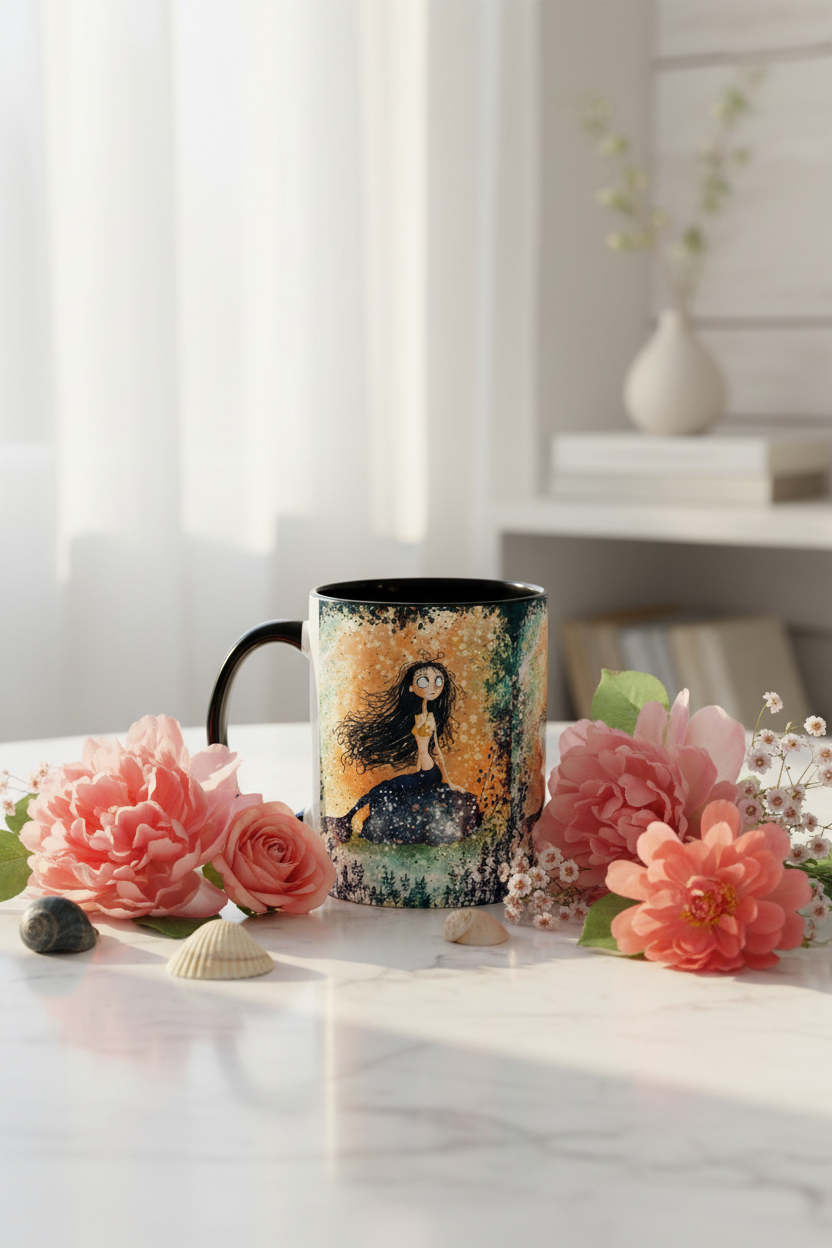 Mermaid Nightscape Mug - Soft Elegant Lifestyle