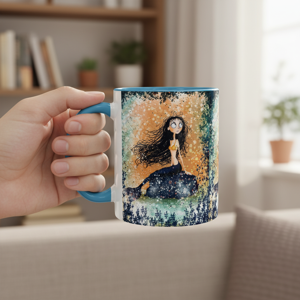 Mug azul - hogar