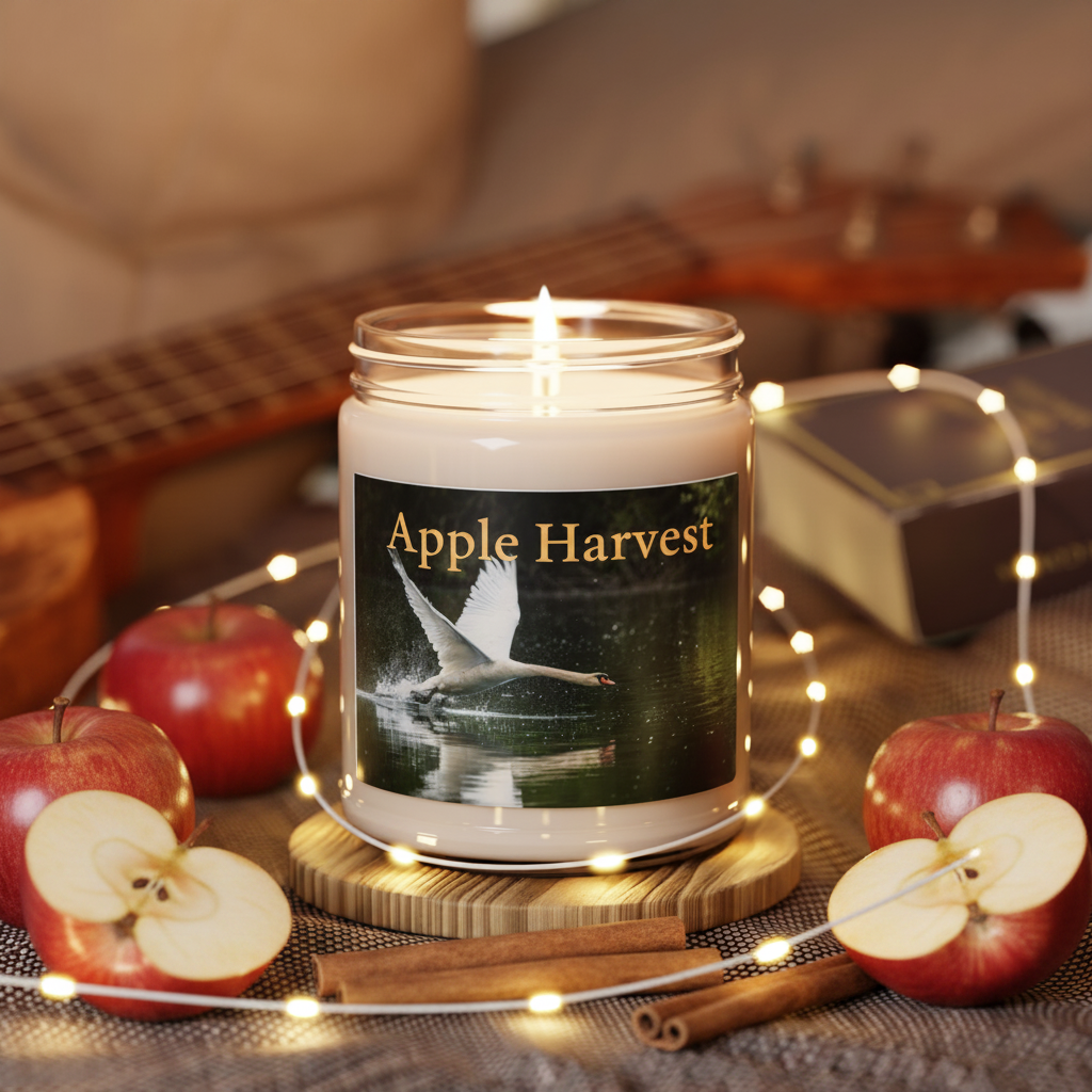 AuraVerde Swan Lake Scented Soy Candle | 9oz Coastal Luxury Jar