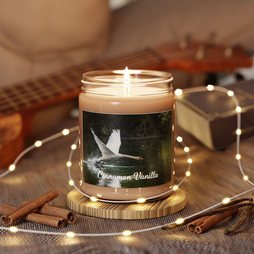 AuraVerde Swan Lake Scented Soy Candle | 9oz Coastal Luxury Jar